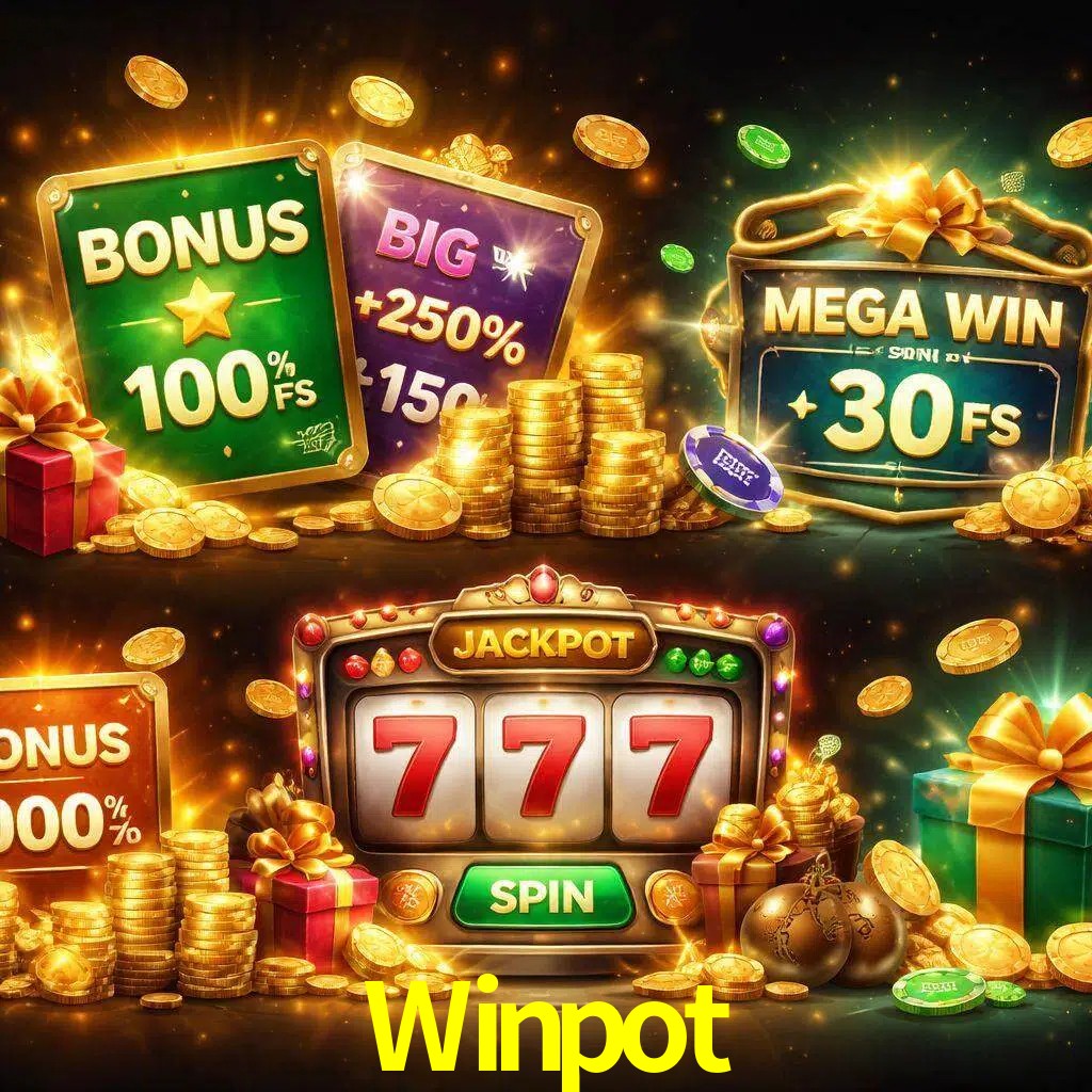 Tipos de bonos Winpot incluyendo recompensas de bienvenida y promociones continuas