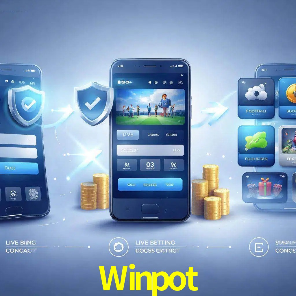 Pasos de acceso a la app Winpot en pantalla de teléfono móvil