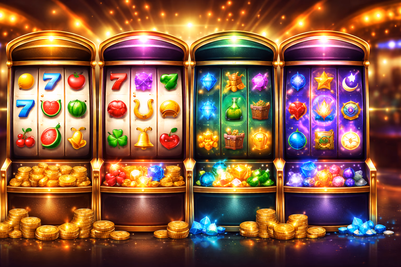 Tragamonedas destacadas y categorías de carretes Winpot
